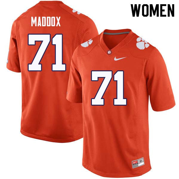 Women #71 Jack Maddox Clemson Tigers College Football Jerseys Sale-Orange